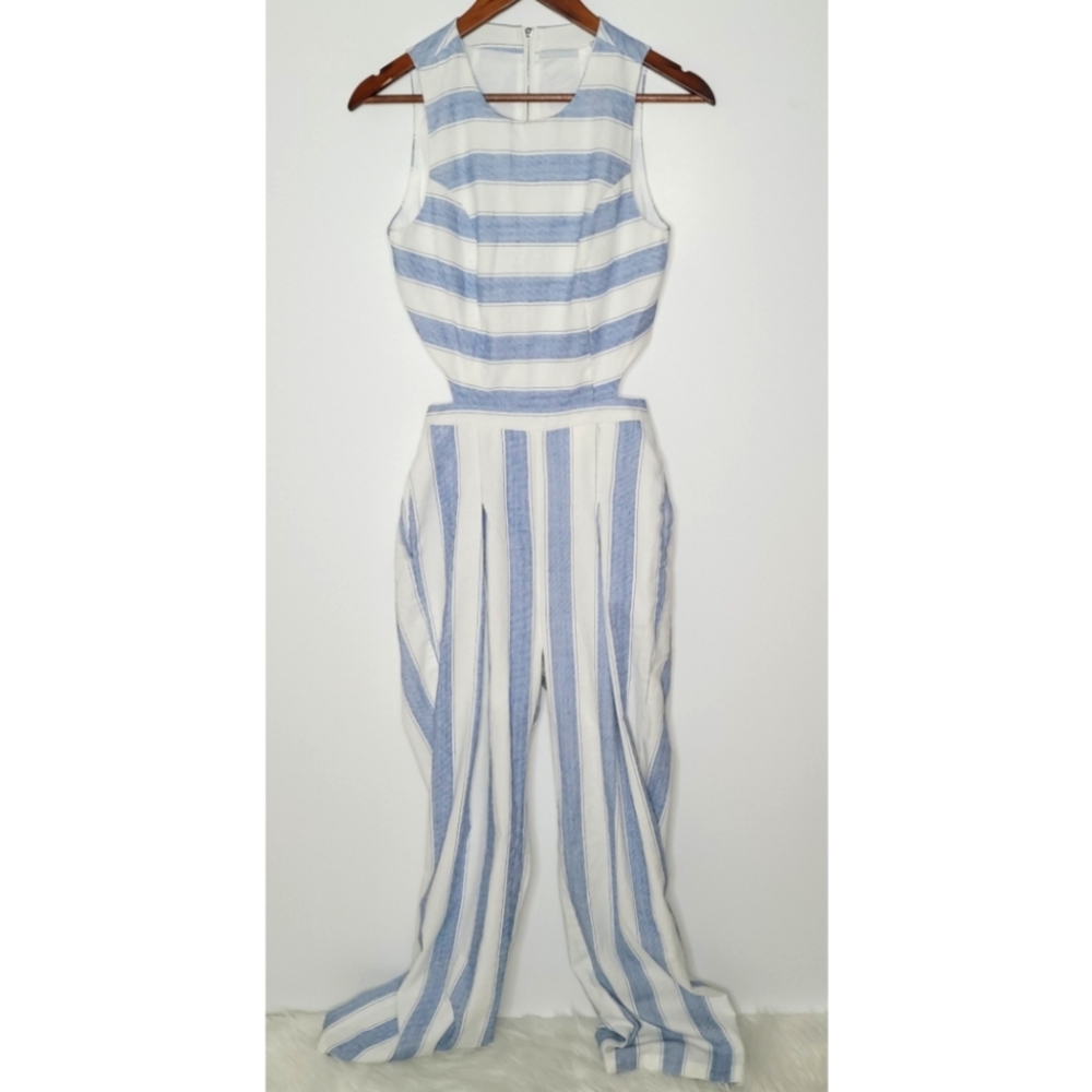 NWT NY&C blue and white Jumpsuit XS